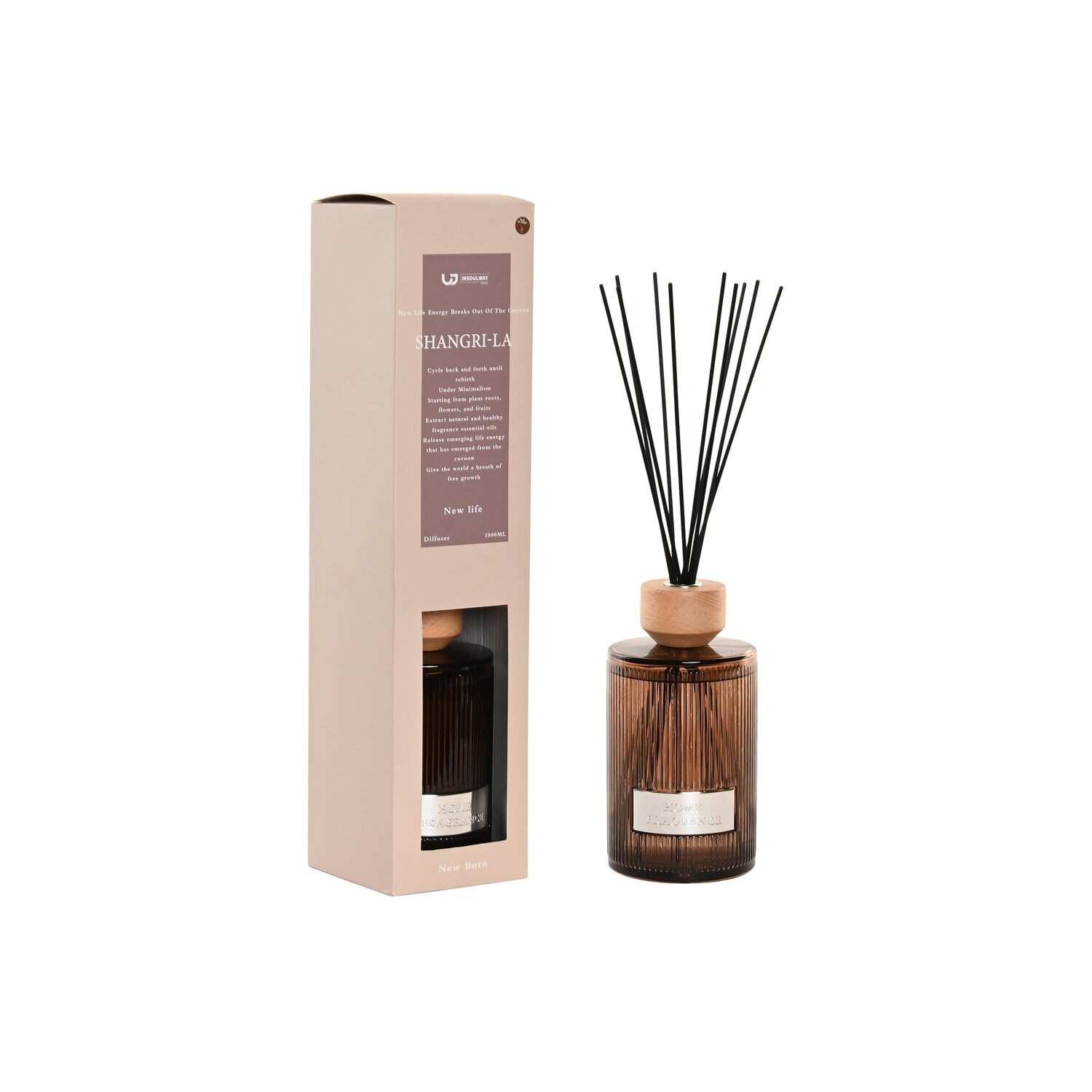 Ambientador Mikado Cristal 11x11x47 1000 Ml. Aroma cm Ambar Negro