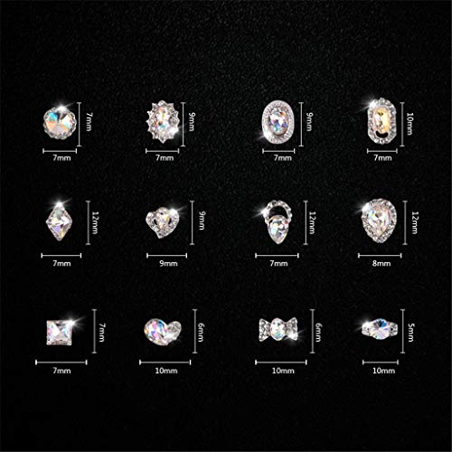 1 wheel 3D Misch Nagel Strass Nagel Aufkleber Sticker Nagelperlen Kristall Nägel Aufkleber für Fingernägel, Telefon und… – Bild 6