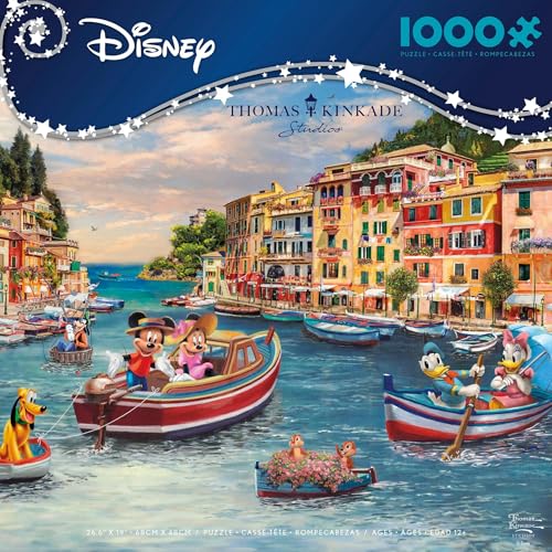 Ceaco - Thomas Kinkade - Disney - Mickey & Minnie in Italy - 1000 Piece Jigsaw Puzzle