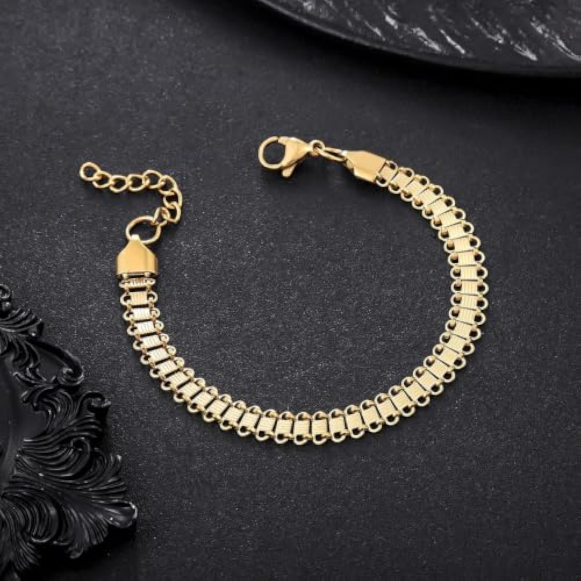 Men's Aurum Ladder Chain Bracelet, Stylish Hand Band