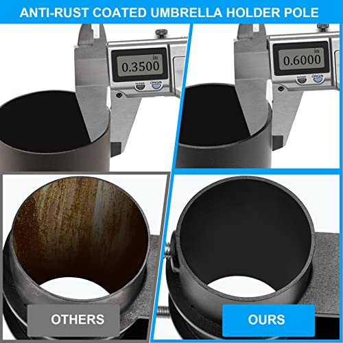 Patio Umbrella Holder, 2 Pcs Adjustable Outdoor Deck Umbrella Corner Mount,2.2'' Diameter In Heavy-Duty Umbrella Clip,Umbrella Base,Umbrella Clamp Mount For Wood Railing, Bracket Backyard Or Garden #TOP5