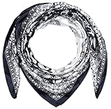 corciova 35 x 35 Black White Paisley Women Headband Silk Feeling Hair Scarf for Sleeping at Night Fashion Bandana Headscarf