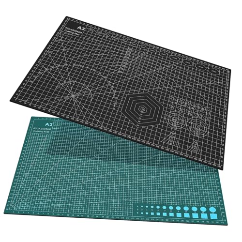 OFFSCH 2 Pack Craft Cutting Mats Large Gridded Cutting Mat Set for Sewing Quilting Accurate Measurements Double-Sided Smooth Surface