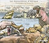 Gebiet: Togo Prophila Collection Togo 4173-4176 Kleinbogen (kompl.Ausg.) 2011 Afrikanische Ökosysteme (Briefmarken für Sammler) Säugetiere