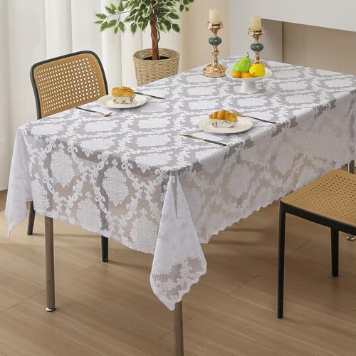 Nappe table picnic rectangulaire 140x200 antitache lavable en polyester brodée - 2