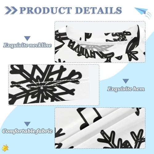 White and Black Musical Note Snowflake Short Sleeve Kids Bathing Suit Girls Swimsuit Rashguard Girl Swim Rashguard for 3-12 Years trajes de bano para ninas3