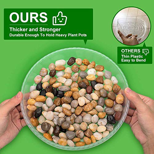 18 Pack Of 12 Inch & 10 Inch & 8 Inch Plant Saucers, Durable Plant Trays For Indoors Outdoors, Clear Plastic Flower Plant Pot Saucer, Made Of Thicker, Stronger Plastic, With Taller Design (8"+10"+12") #TOP3
