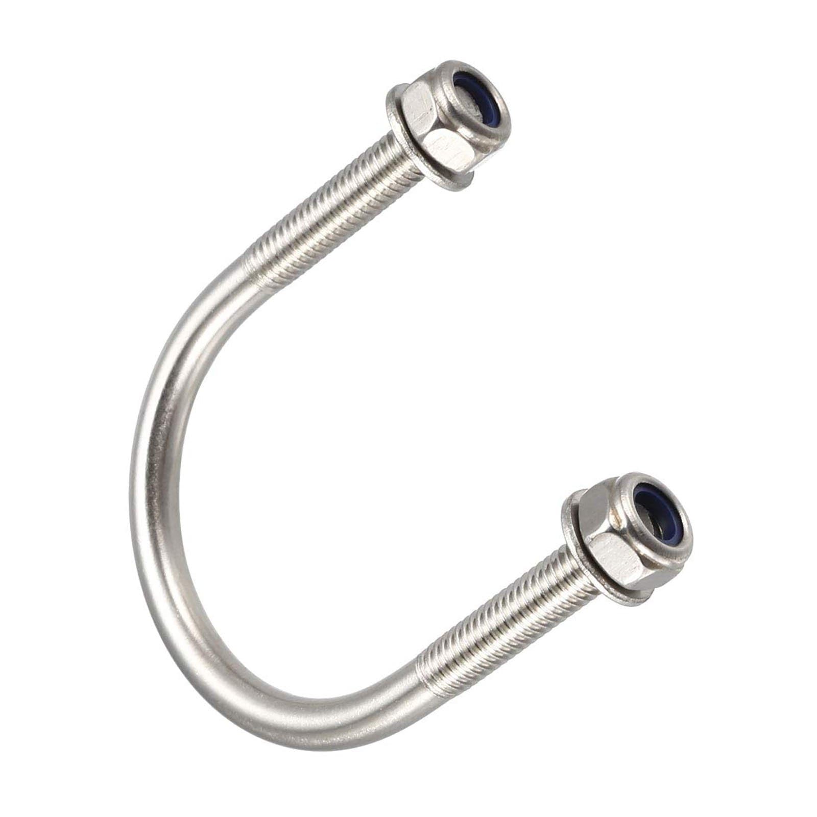 TOP-VIGOR 4 sets M6 Round U-Bolts, 38mm Inner Width 58mm Length 304 Stainless Steel U-Bolts with Nut, Washer for Building Installations Mechanical Parts Connection Cehicles Ships