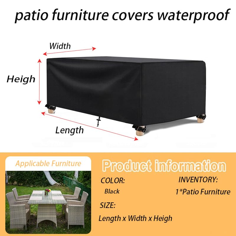 INMUA Housse Table De Jardin Ronde Housse Protection Table Jardin Imperméable Anti-UV 420D