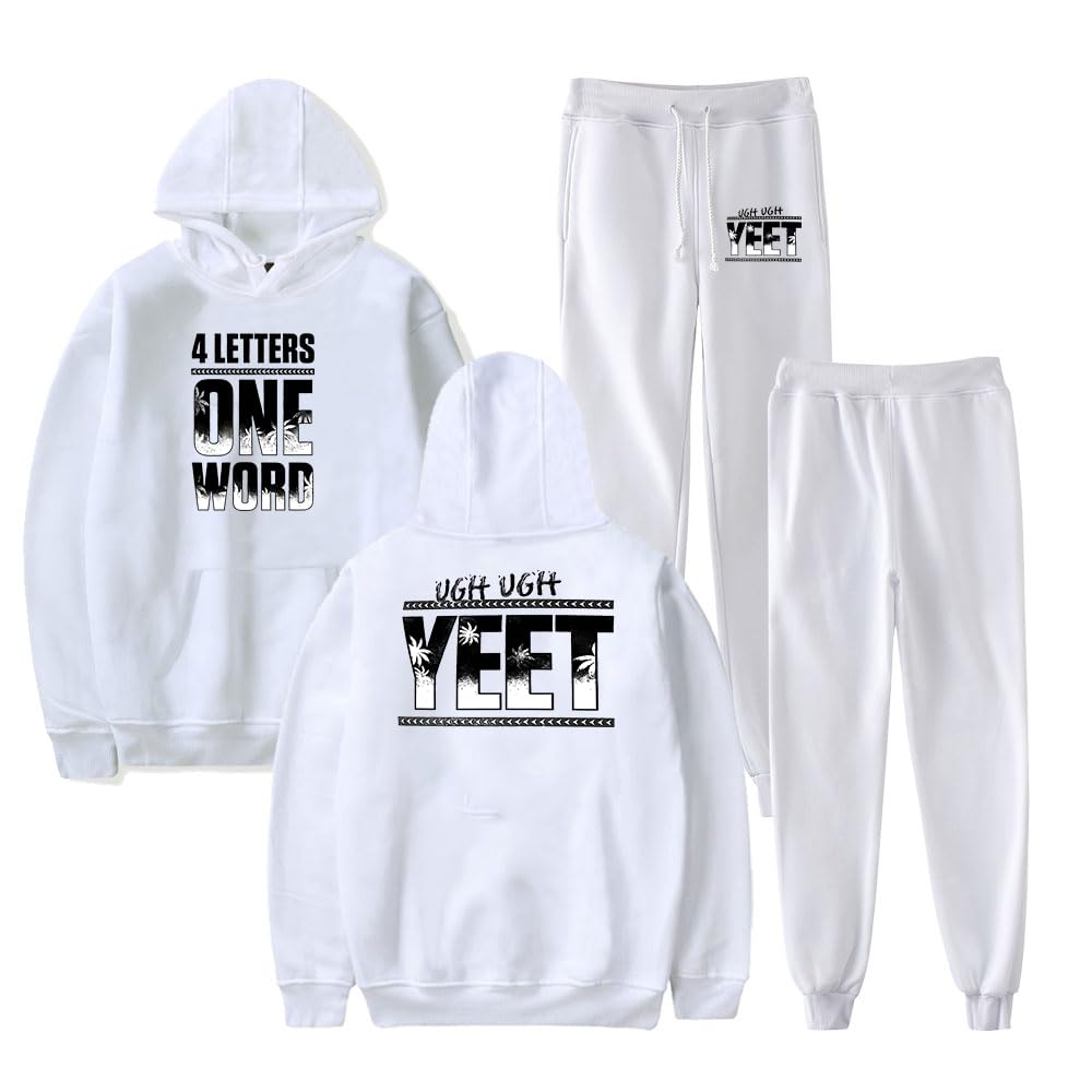 Jey Uso Four Letters One Word Yeet Hoodie Jogger Pants Two Piece Sets Sweatshirts Sweatpants Women Mens Set