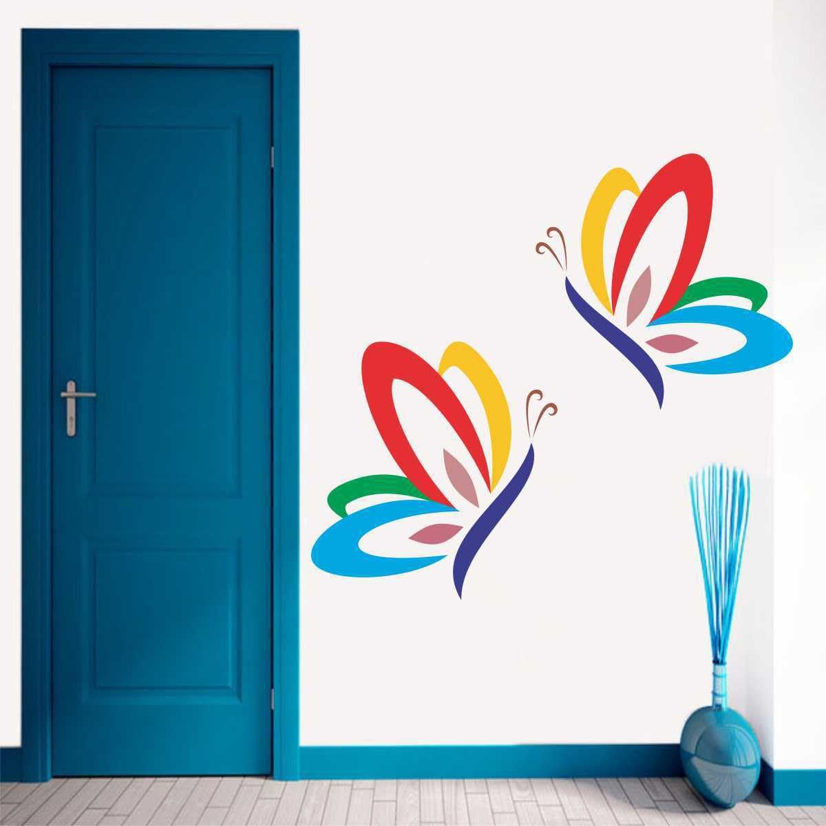 Wall Decals  Colorful Butterfly Pair Wall Decal Sticker  Wall Stickers |PVC Vinyl|Multicolour| (B0CQTH6D21) Amazon Price History, Amazon Price Tracker