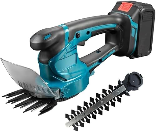 Cordless Grass Shear, 110mm 2-in-1 Hedge Trimmer, Battery Powered with Charger and Dual Blades