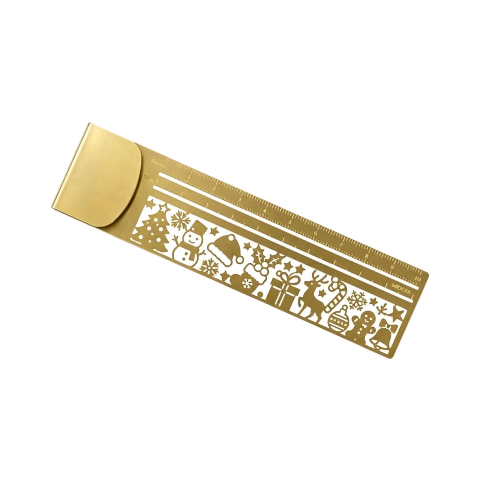 Metal Bookmark Ruler, 2-in-1 Cute Hollow Cat Pattern Stencil Brass Ruler