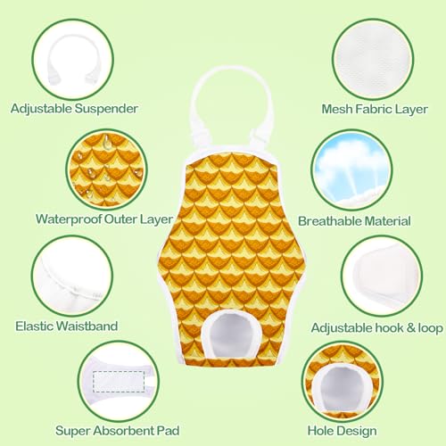 Image of 3 Pack Washable Female Dog Diapers with Adjustable Suspender, Reusable Sanitary Panties for Dogs in Heat, Leak-Proof Design for Small Dogs