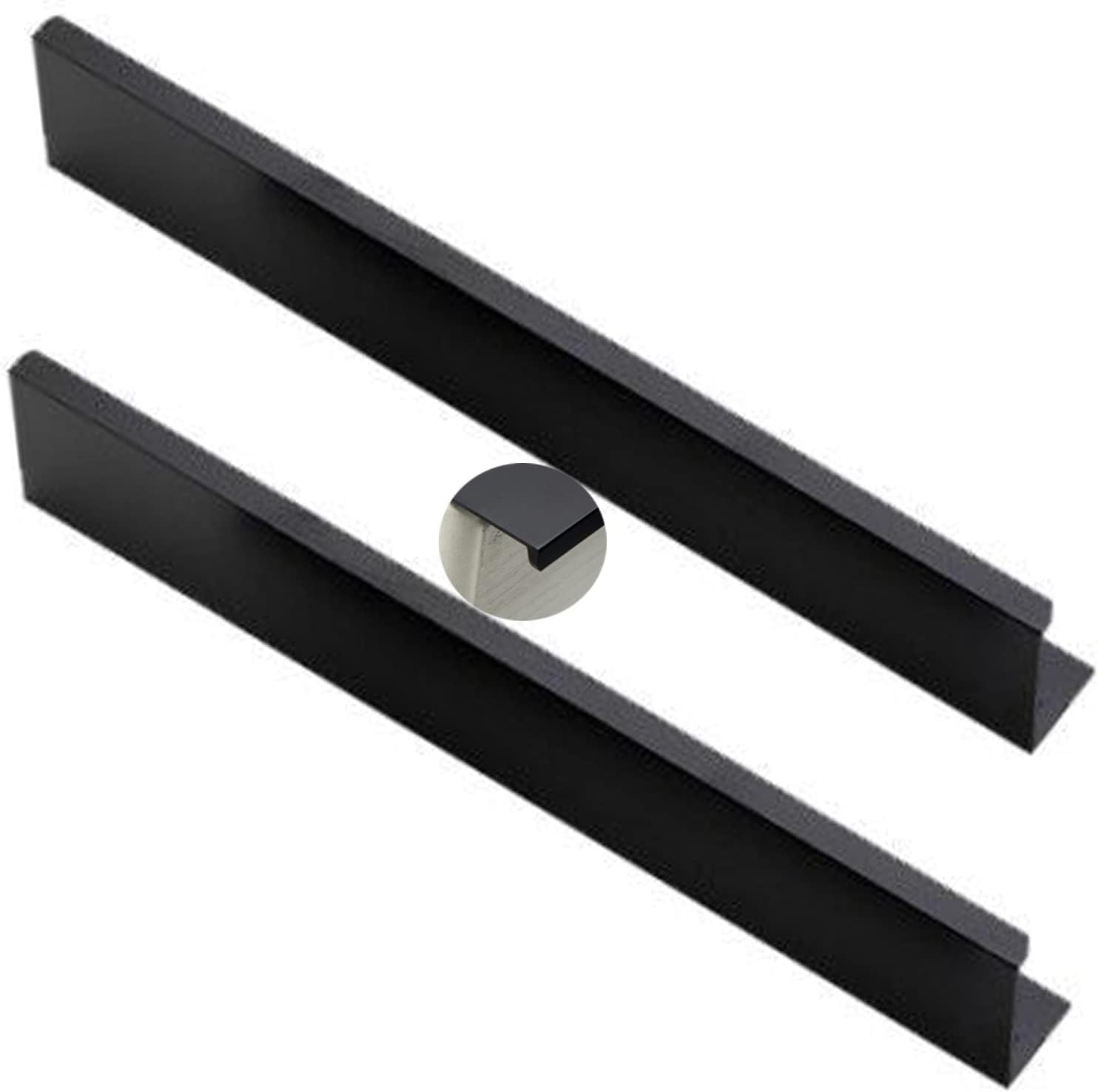 Poignée doigt bord tirer noire de 800mm pour placard et dressing épuré