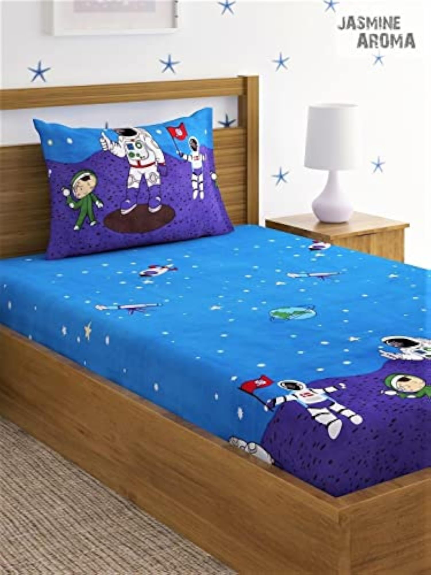 Cute Cartoon Bedsheet for Kids Room, Single Bedspread