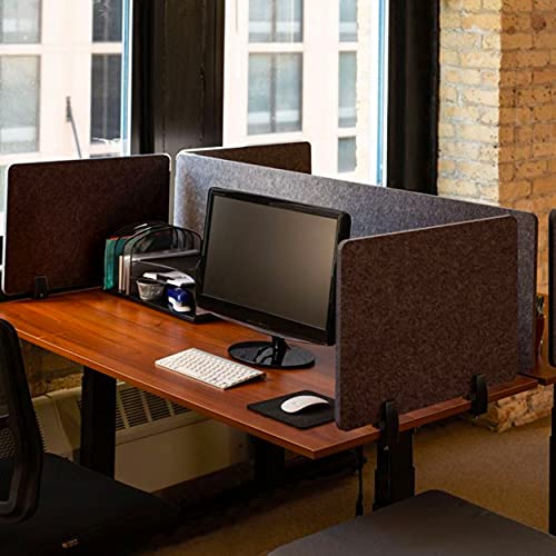 Stand Up Desk Store ReFocus Raw Clamp-On Acoustic Desk Divider Mounted Privacy Panel to Reduce Noise and Visual Distractions (Anthracite Gray, 23.6\" x 16\")