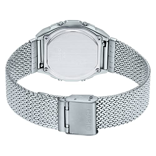 Casio Vintage A1000MA-7DF Silver Digital Dial Silver Stainless Steel Mesh Band D278 - Image 4