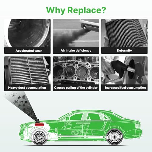 Image of 2PCS Engine Air Filter Fit for 2016-2023 Toyota Tacoma 3.5L, 2013-2021 Tundra 4.0L 4.6L 5.7L, 2014-2022 Sequoia 5.7L Engine Filter Replacement Automotive Accessories# CA11895 17801-0P100