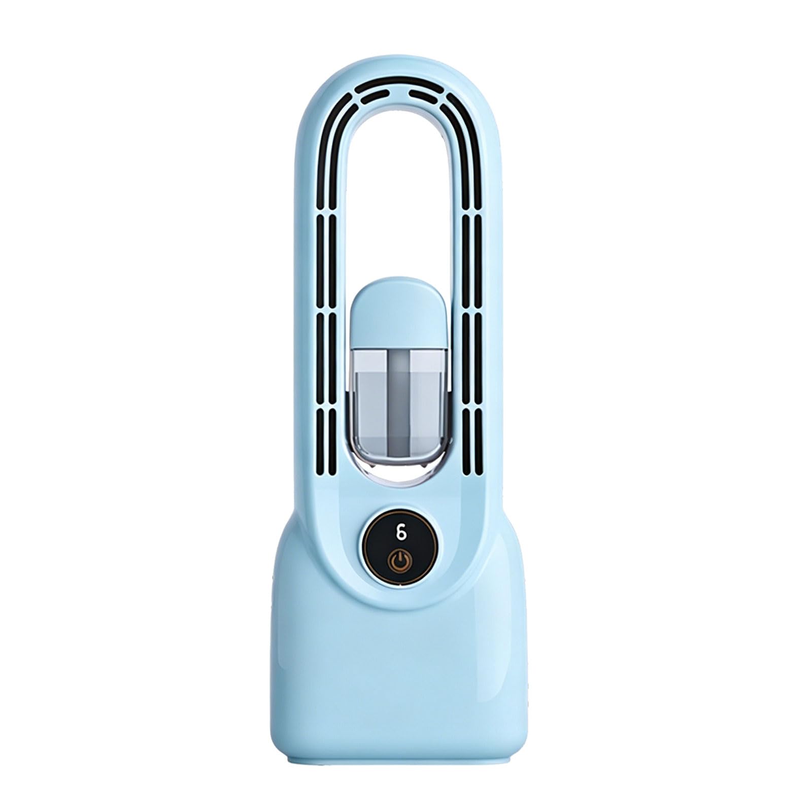 Uqezagpa Portable Desk Fan with Visible Water Reservoir and Mist, Bladeless Type-C Rechargeable Fan for Bedside Dorm Use Bedside Misting with Bladeless