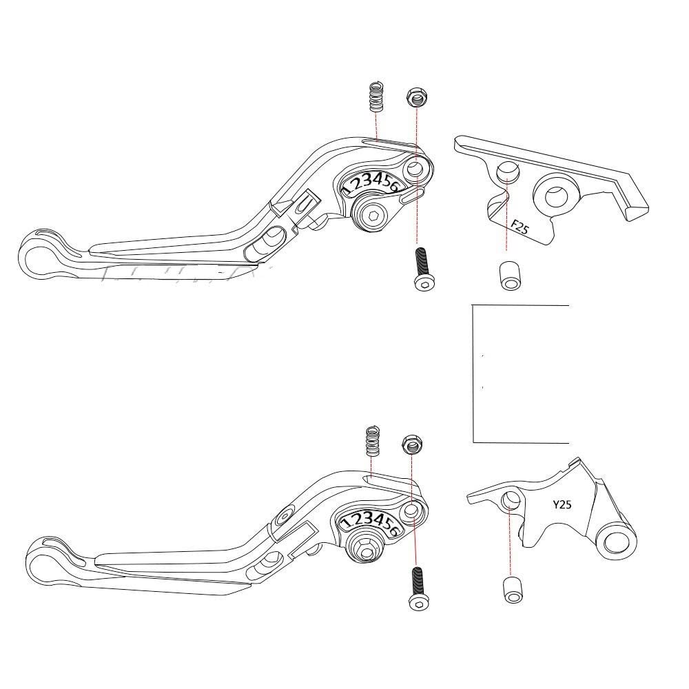 Moto Leviers d'embrayage De Frein pour MSX125 2014 2015 2016 2017 2018 Levier De Frein d'embrayage De Moto Réglable Extensible CNC Leviers en Aluminium (Couleur : 13)