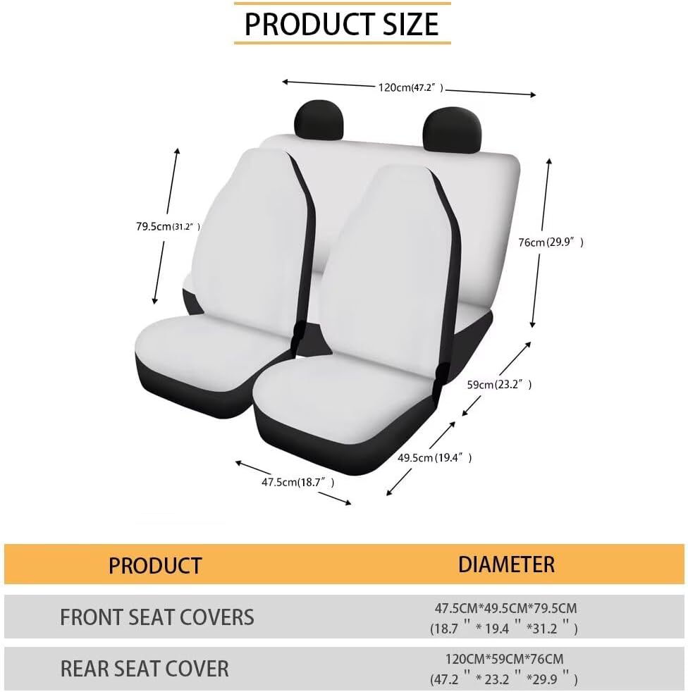 Blue Butterfly Wind Chime Car Front Rear Seat Cover Full Set Automotive Seat Cover Universal Car Seat Cushion Protector Suitable for All Reason