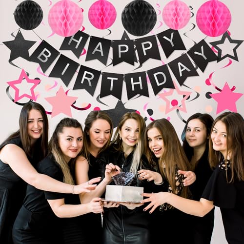 Image of meowtastic Birthday Decorations Happy Birthday Banner with Honeycomb Balls