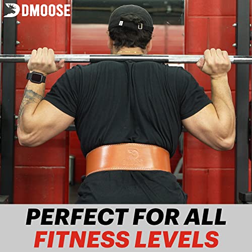 Dmoose Lifting Belts For Men Genuine Leather For Men And Women, 4 Inch Wide, Adjustable Buckle, 5Mm Thick For Weightlifting, Workout, Gym, Squat, Deadlift, Great Lower Back Support (Brown M) #TOP4