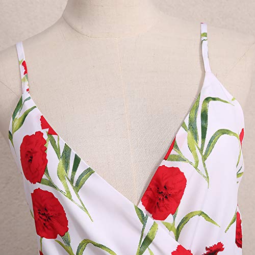 PopReal Mommy and Me Dresses Vintage Butterfly Floral Printed Spaghetti Straps V-Neck Beach Cami Dress2