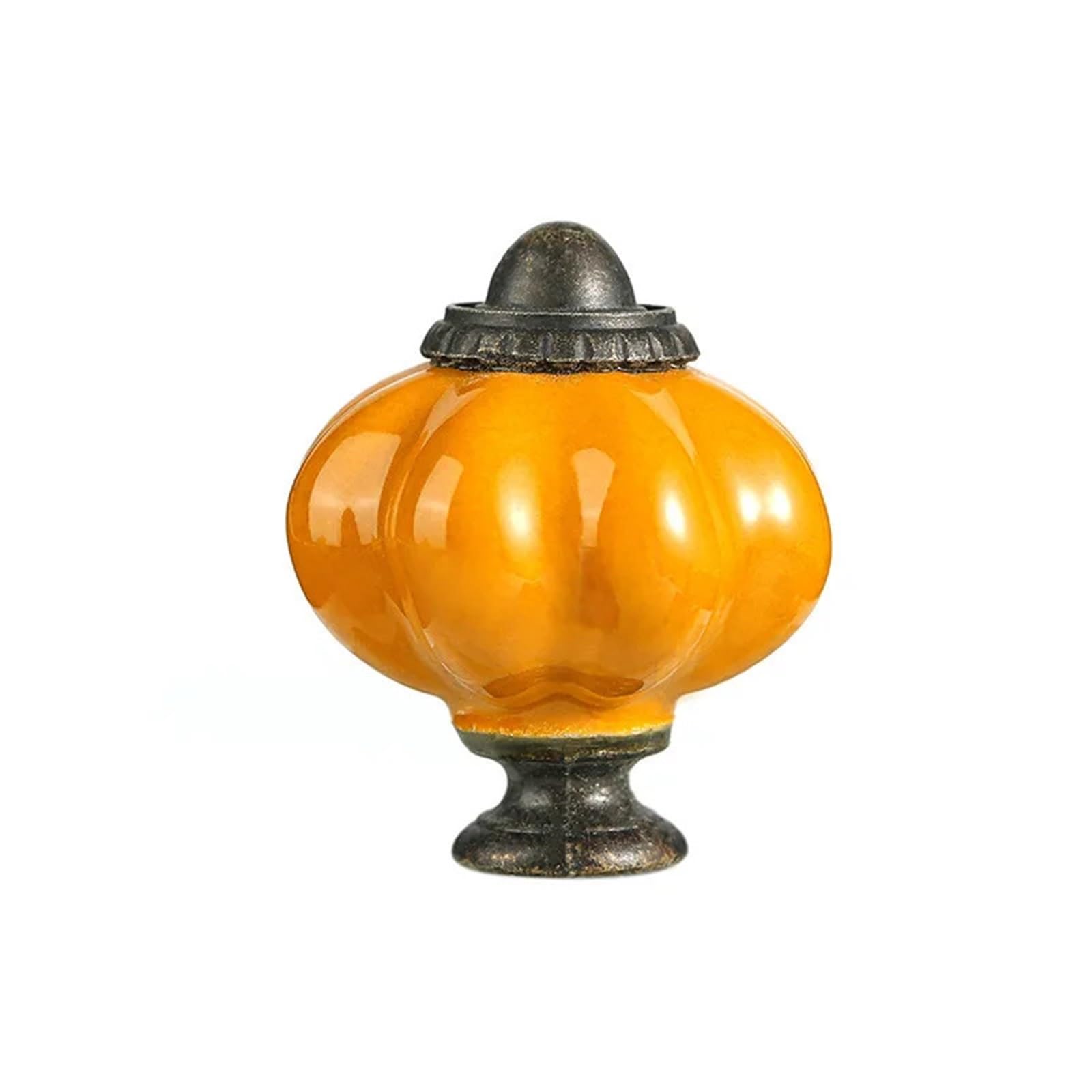 Wonjoxel Orange-546 Ceramic Door Knobs 6Pcs Ceramics Vintage Drawer Knob Handle Cabinet Cupboard Door Pull Furniture Hardware Handle Pulls Drawer Knob(Orange-546)