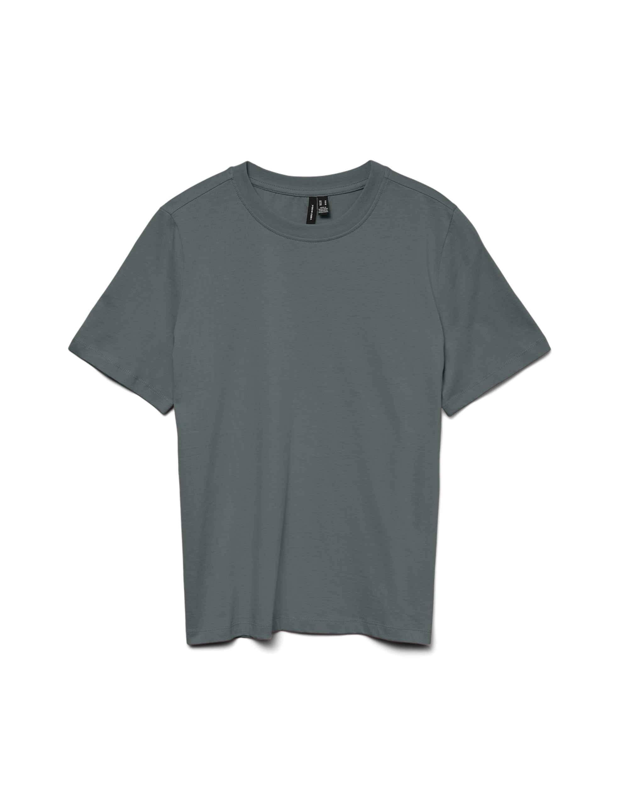 VERO MODA Womens Basic T-Shirt Top Round Neck Short Sleeve Regular Fit, Colours:Green, Size:S