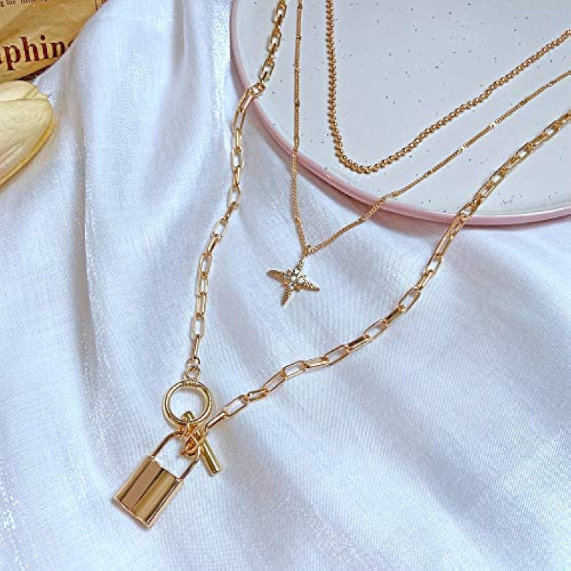 Layered Necklace Set - Gold Plated Jewelry