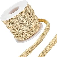CABODYALS Spitzenborte Weiß-Gold - 18.29m Zopfband Für Nähen & Dekoration