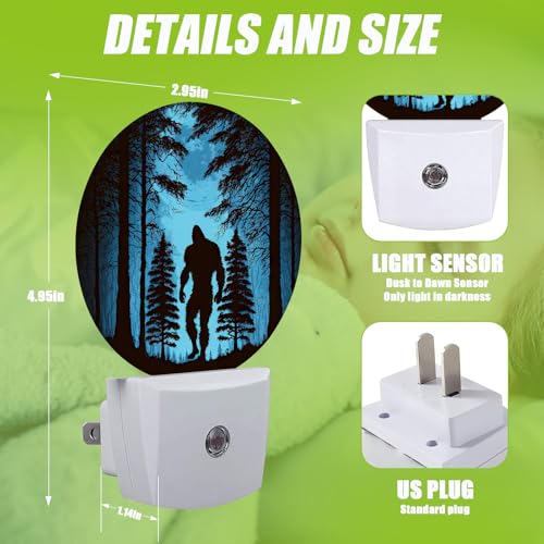 Image of Big Foot Night Light,Forest Night Lights Plug into Wall for Kitchens Toilets Bedroom Decorative Half Round Nightlight Led Lamp 0.5W Sleep Friendly
