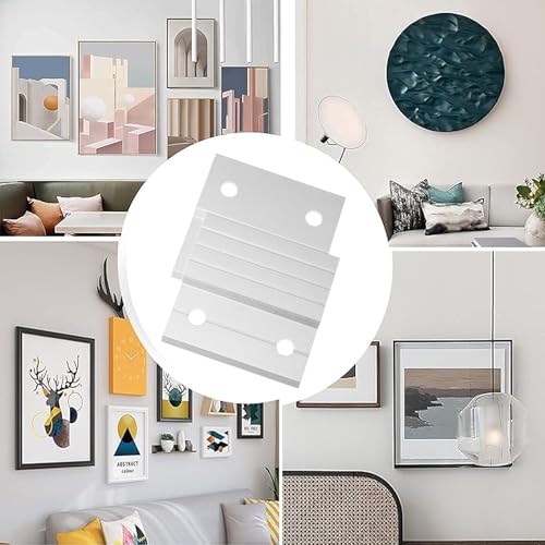 Image of DZS ELEC 8PCS French Z Shaped Suspension Clip Board Hanger Aluminum Hanging Picture Display Board Wall Protection Board Advertising Sign Fastener Wall Mounted Photo Frame with Screws Hanging Artwork