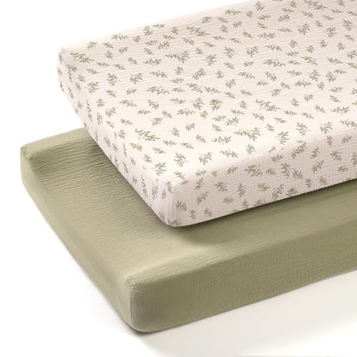Image of lulumoon Muslin Changing Pad Covers: Baby Cotton Changing Table Covers - Soft Changing Pad Sheets for Boys Girls