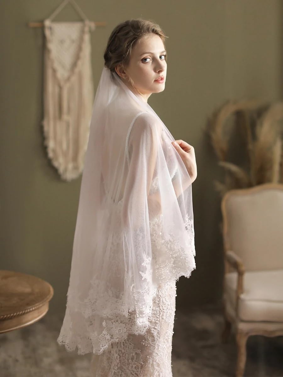 Genérico Velo de novia corto – Velo de novia elegante for novia Accesorios de
