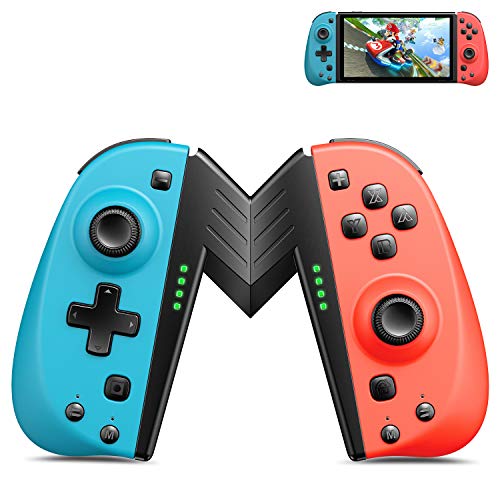 Wireless Controller für Nintendo Switch, 2er Set Alternative für Joy Con Neon Rot Neon Blue Controller kompatibel für Nintendo Switch Konsole als Ersatz für Joy Con Controller