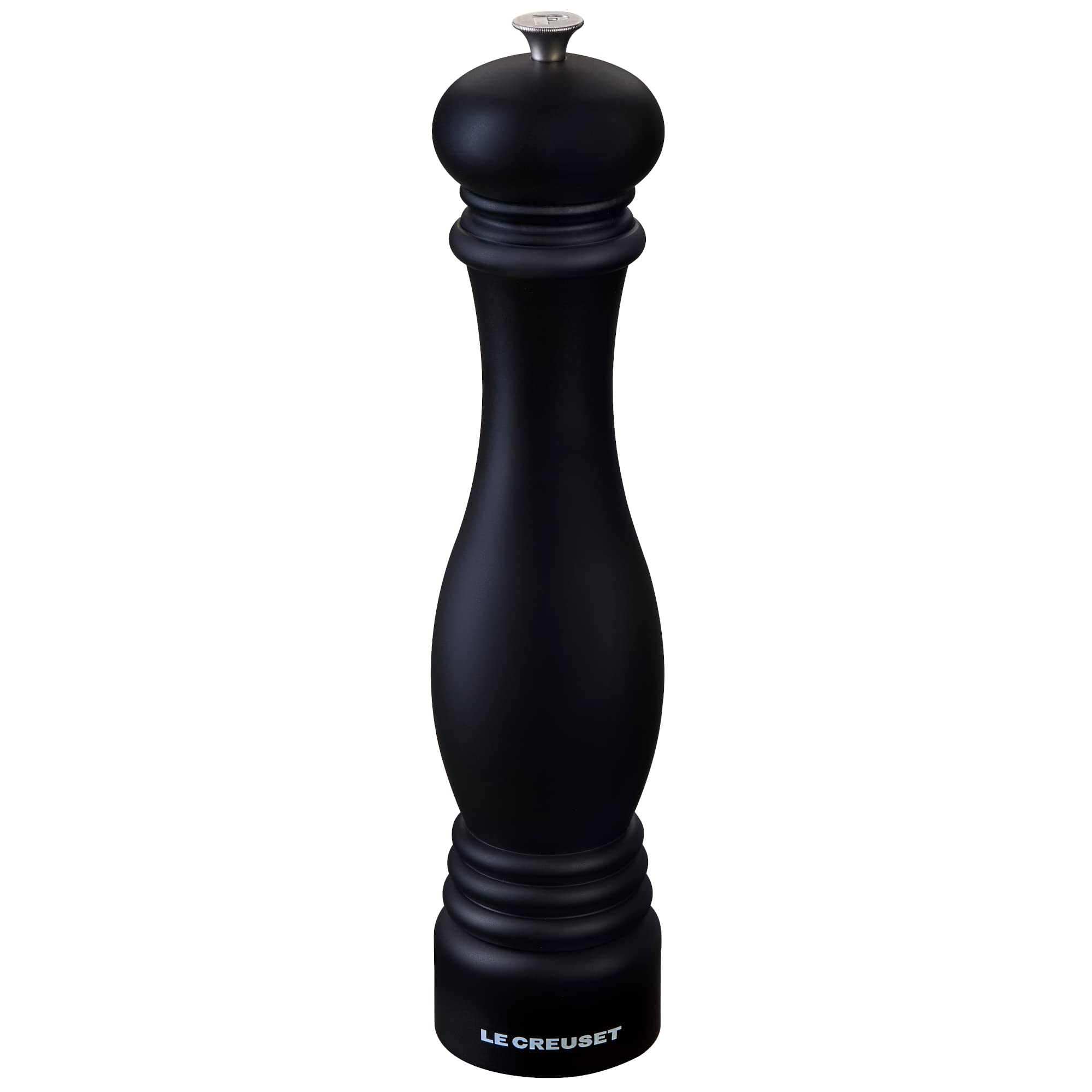 Le Creuset Classic Adjustable Pepper Grinder, Large, Chip-Resistant ABS Plastic, Anti-Corrosion, 518 g, Matte Black, 96002700000000