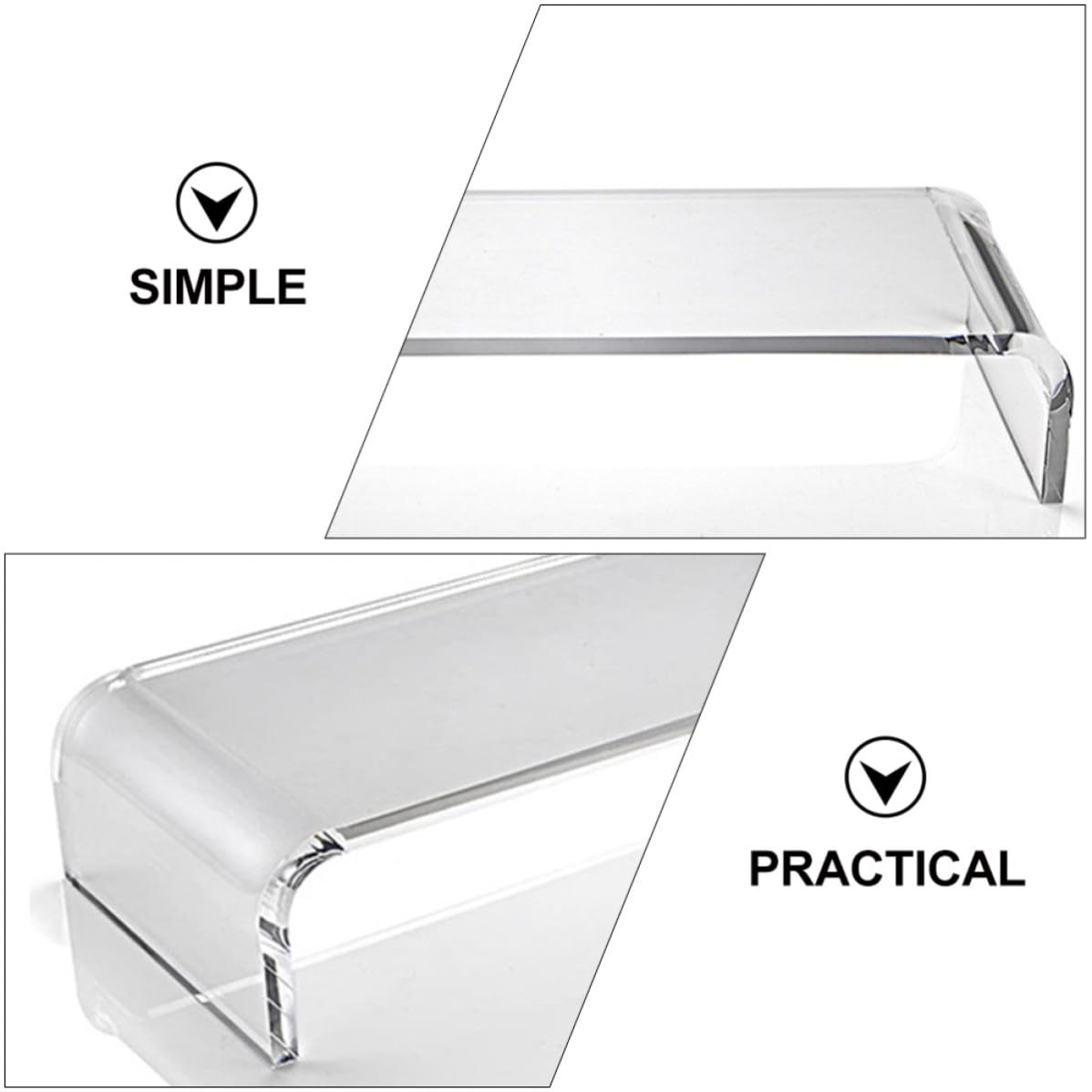 MAGICLULU Soporte Elevador Diseño Práctico y Simple para Monitor de Computadora de Acrílico Transparente Reduce la Fatiga Ocular y Cervical para Oficina y Hogar
