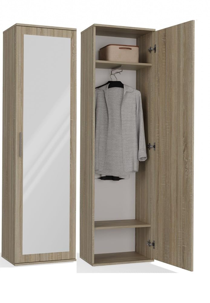 Armario Topeshop Duo roble de 1 puerta con 2 estantes para dormitorio
