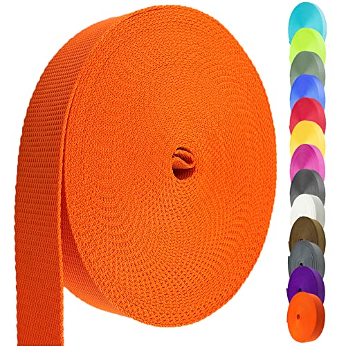 Image of Oak-Sports Nylon Webbing 1.5 Inch, Heavy Duty Nylon Webbing Strap 12 Yard, Durable Nylon Strapping for Indoor or Outdoor Gear, DIY Crafting, Repairing (Orange Yellow, 12 Yard)
