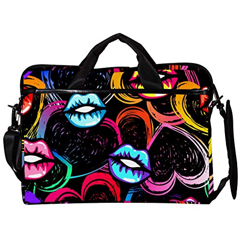 Bolso bandolera para portátil de 14 a 15.4 pulgadas Lips and Heart evita arañazos