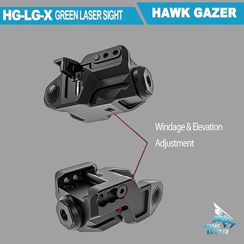 Miniatura 7 de Hawk Gazer LG-X - Mira láser verde recargable para pistolas subcompactas y pistolas, compatible con Springfield XD XD-S XDM S&W M&P Beretta PX-4