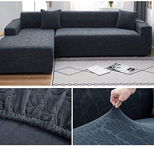 Housse de canapé d'angle universelle en tissu extensible durable en L - 3