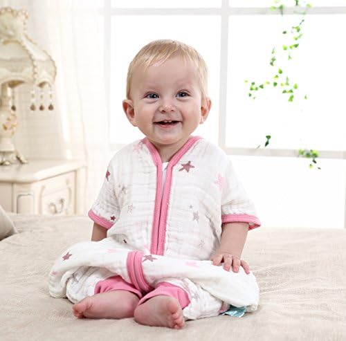 Elf Star Ultra Soft and Breathable Baby Cotton Wearable Blanket (12-18 Months L, Pink)
