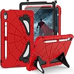 Ovenoe Kids Case for iPad 11th Generation (A16) /10th Generation (2025/2022), with Screen Protector & Shoulder Strap & Pencil Holder, Shockproof Cover for iPad 11th (11")/ 10th (10.9") Gen Case, Red