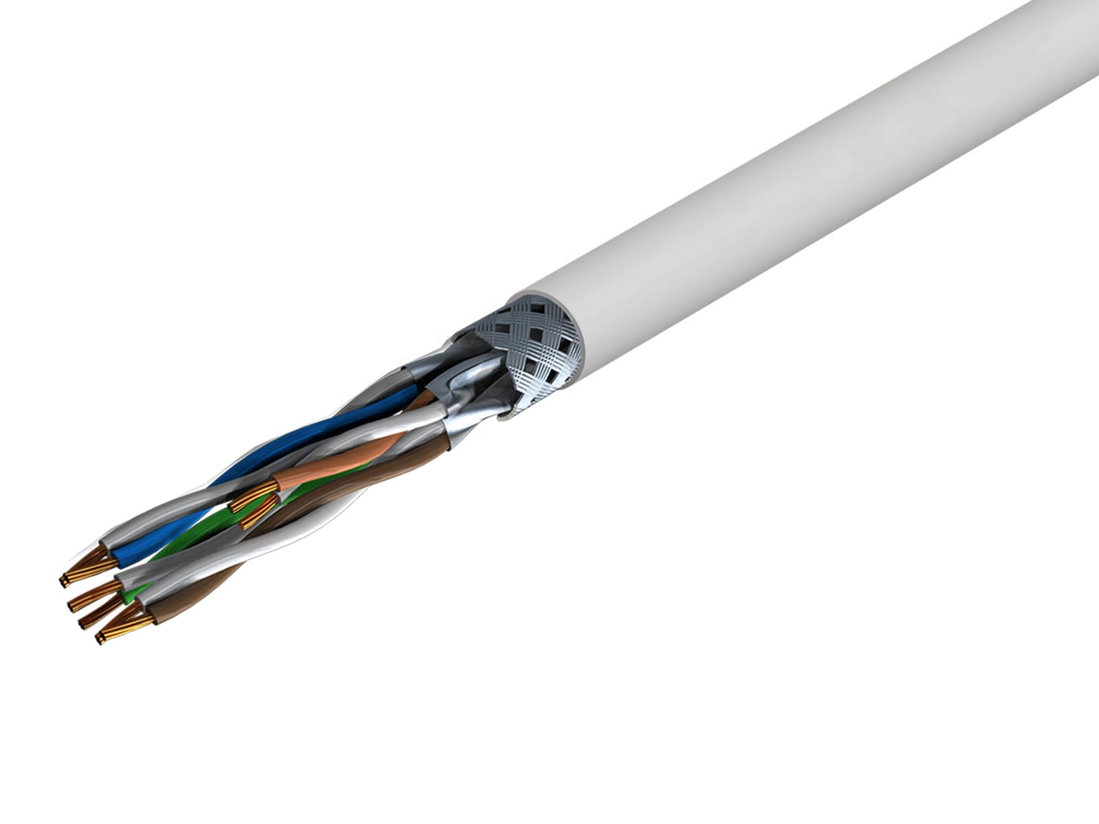 IBRA Câble Ethernet CAT7 S/FTP – Conducteur en cuivre intérieur 24 AWG, bobine de câble réseau haute vitesse pour une connectivité fiable – 305 m