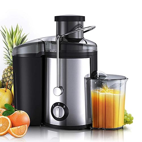 Exprimidor centrífugo, máquina profesional para hacer jugos de 800 W, extractor de frutas y verduras de 2 velocidades, prensa de cítricos de acero inoxidable, tolva de alimentación de 65 mm de ancho