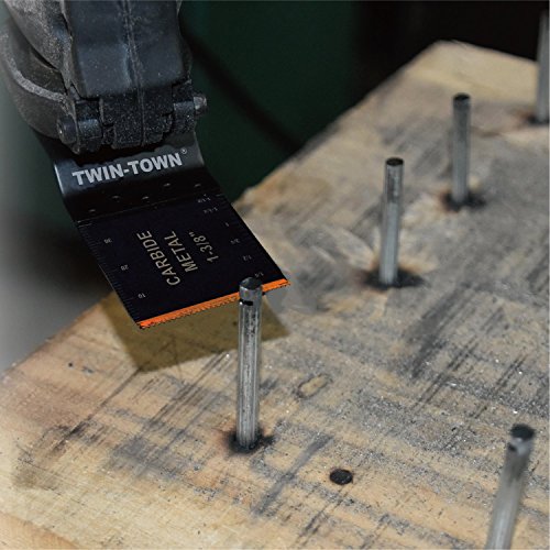 Twin-Town 3 Pack Carbide Teeth Oscillating Multitool Blade Carbide Saw Blades For Hard Material/Metal/Nails/Bolts/Screws #TOP3